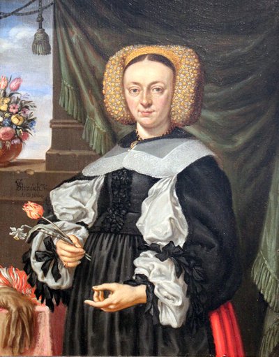 Ritratto di una donna con fiori da Georg Strauch